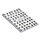 ファーストネームで呼ぶ黒いシルエットの猫たち ノートブック (右側)