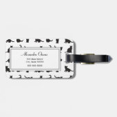 ファーストネームで呼ぶ黒いシルエットの猫たち ラゲッジタグ (裏面横)