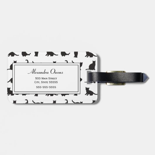 ファーストネームで呼ぶ黒いシルエットの猫たち ラゲッジタグ (裏面横)