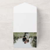 ファーストネームエレガントテラコッタオレンジ結婚ズ オールインワン招待状 (外側)