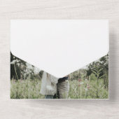 ファーストネームエレガントテラコッタオレンジ結婚ズ オールインワン招待状 (裏面)