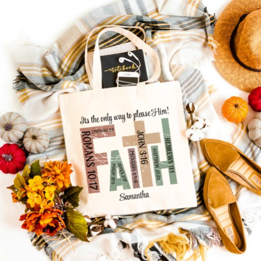 ファーストネーム可愛いカラフル聖書の詩タイポグラフィ トートバッグ