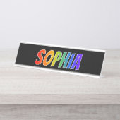 ファーストネーム「ソフィア」:おもしろいレインボーカラーリング デスクネームプレート (正面)