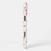 ファーストネーム ピンクの水玉模様 iPhoneケース (右側面)