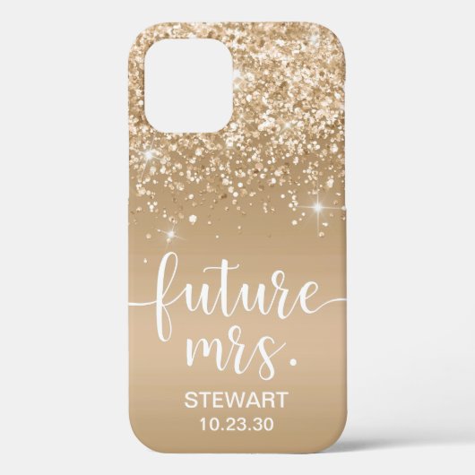 ファーストネーム 姓 ゴールド ギッター Case-Mate iPhoneケース iPhone 12ケース (裏面)