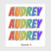 ファーストネーム「AUDREY」、おもしろいレインボーカラーリング シール (シート)