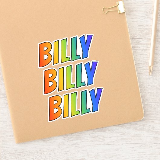 ファーストネーム「BILLY」、おもしろい・レインボー・カラーリング シール (ノートブック)