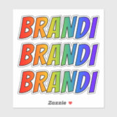 ファーストネーム「BRANDI」、おもしろいレインボーカラーリング シール (シート)