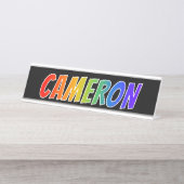 ファーストネーム「CAMERON」:おもしろいレインボーカラーリング デスクネームプレート (正面)