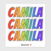 ファーストネーム「CAMILA」、おもしろいレインボーカラーリング シール (シート)