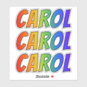 ファーストネーム「CAROL」、おもしろいレインボーカラーリング シール (シート)