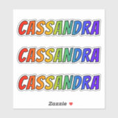 ファーストネーム「CASSANDRA」(おもしろい・レインボー・カラーリング付き) シール (シート)