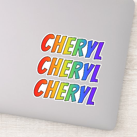 ファーストネーム「CHERYL」、おもしろいレインボーカラーリング シール (詳細)