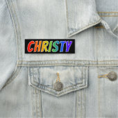 ファーストネーム「CHRISTY」:おもしろいレインボーカラーリング 名札 (インサイチュ)