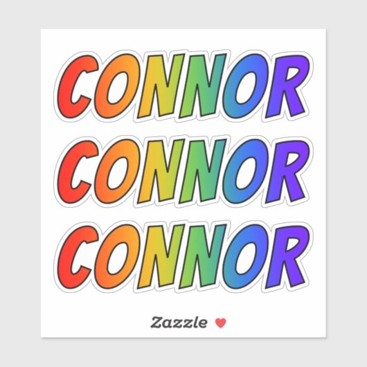 ファーストネーム「CONNOR」、おもしろいレインボーカラー付き シール (シート)