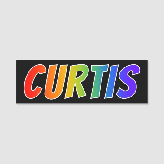 ファーストネーム「CURTIS」:おもしろいレインボーカラーリング 名札 (正面)