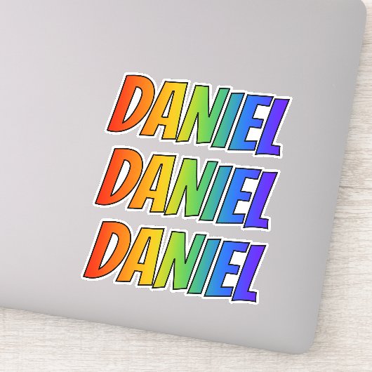 ファーストネーム「DANIEL」、おもしろいレインボーカラー付き シール (詳細)