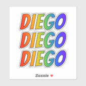 ファーストネーム「DIEGO」、おもしろいレインボーカラー付き シール (シート)