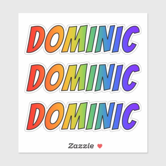 ファーストネーム「DOMINIC」、おもしろいレインボーカラーリング シール (シート)