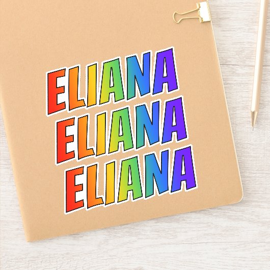 ファーストネーム「ELIANA」、おもしろいレインボーカラー付き シール (ノートブック)