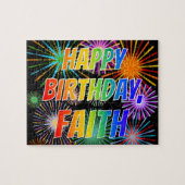 ファーストネーム「FAITH」、おもしろい「ハッピーバースデー」 ジグソーパズル (横)