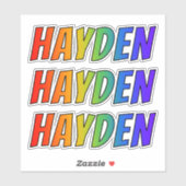 ファーストネーム「HAYDEN」(おもしろいレインボーカラー付き) シール (シート)