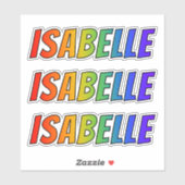 ファーストネーム「ISABELLE」(おもしろいレインボーカラー付き) シール (シート)