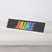ファーストネーム「JAIME」:おもしろいレインボーカラーリング デスクネームプレート (正面)