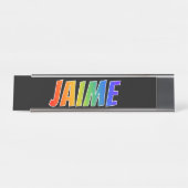 ファーストネーム「JAIME」:おもしろいレインボーカラーリング デスクネームプレート (正面)
