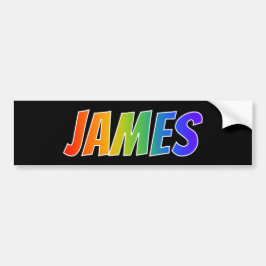 ファーストネーム「JAMES」:おもしろい・レインボー・カラーリング バンパーステッカー