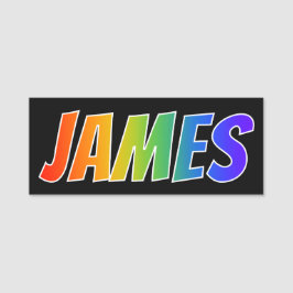 ファーストネーム「JAMES」:おもしろい・レインボー・カラーリング 名札