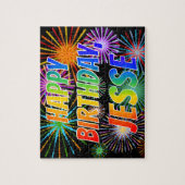 ファーストネーム「JESSE」、おもしろい「ハッピーバースデー」 ジグソーパズル (縦)