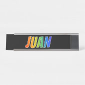 ファーストネーム「JUAN」:おもしろいレインボーカラーリング デスクネームプレート (正面)