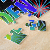 ファーストネーム「KADEN」、おもしろい「ハッピーバースデー」 ジグソーパズル (側面)