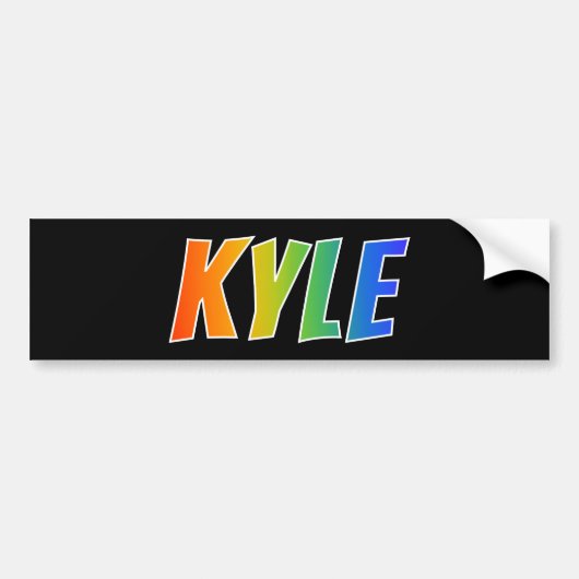 ファーストネーム「KYLE」:おもしろいレインボーカラーリング バンパーステッカー (正面)