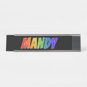 ファーストネーム「MANDY」:おもしろいレインボーカラーリング デスクネームプレート (正面)