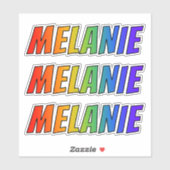 ファーストネーム「MELANIE」、おもしろいレインボーカラー付き シール (シート)