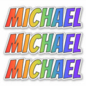 ファーストネーム「MICHAEL」、おもしろいレインボーカラー シール (正面)