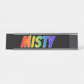 ファーストネーム「MISTY」:おもしろいレインボーカラーリング デスクネームプレート (正面)