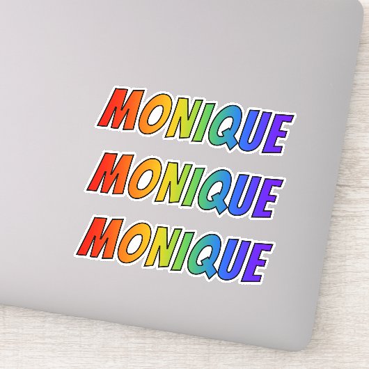 ファーストネーム「MONIQUE」とおもしろいレインボーカラーリング シール (詳細)