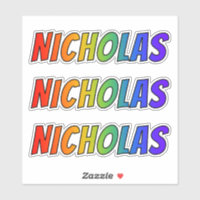 ファーストネーム「NICHOLAS」(おもしろい・レインボー・カラーリング付き)