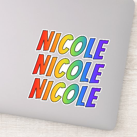 ファーストネーム「NICOLE」、おもしろいレインボーカラー シール (詳細)