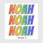 ファーストネーム「NOAH」、おもしろいレインボーカラーリング シール (シート)