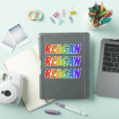 ファーストネーム「REAGAN」、おもしろいレインボーカラーリング シール (iPadカバー)