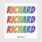 ファーストネーム「RICHARD」(レインボーカラー付き/おもしろい) シール (シート)