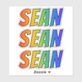 ファーストネーム「SEAN」、おもしろいレインボーカラー付き シール (シート)