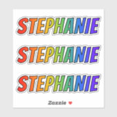 ファーストネーム「STEPHANIE」(レインボーカラー付き/おもしろい) シール (シート)