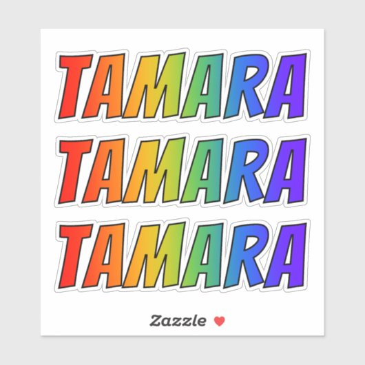 ファーストネーム「TAMARA」、おもしろいレインボーカラーリング シール (シート)