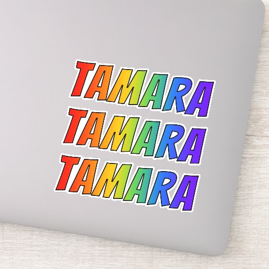 ファーストネーム「TAMARA」、おもしろいレインボーカラーリング シール (詳細)
