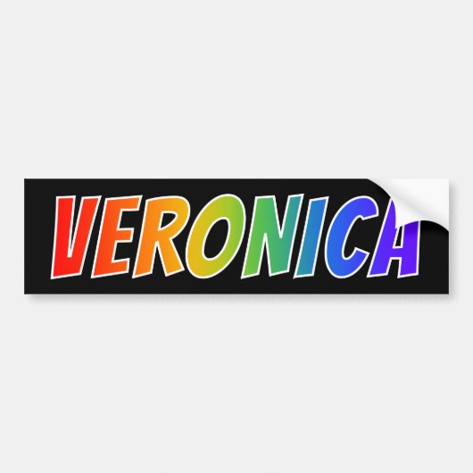 ファーストネーム「VERONICA」:おもしろいレインボーカラーリング バンパーステッカー (正面)